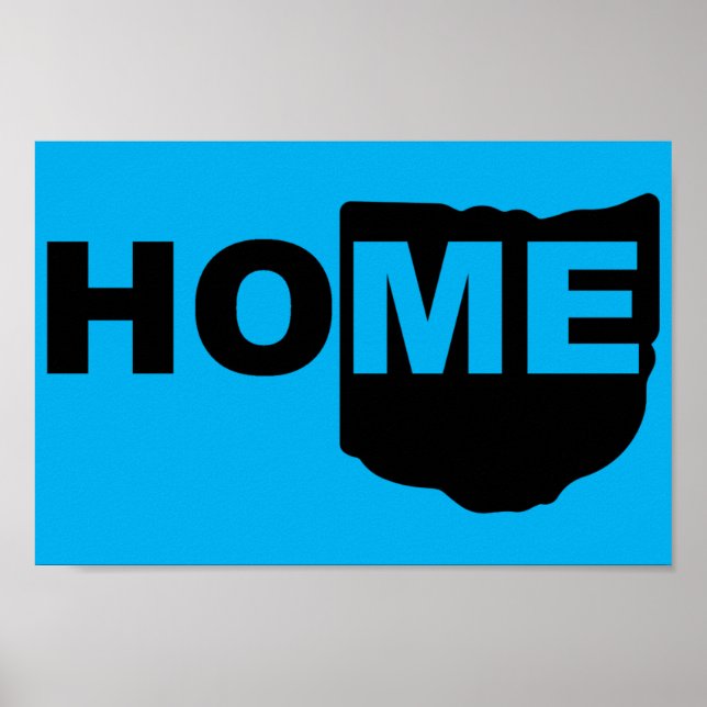 Affiche de l'Ohio, maison loin du panneau d'état (Devant)