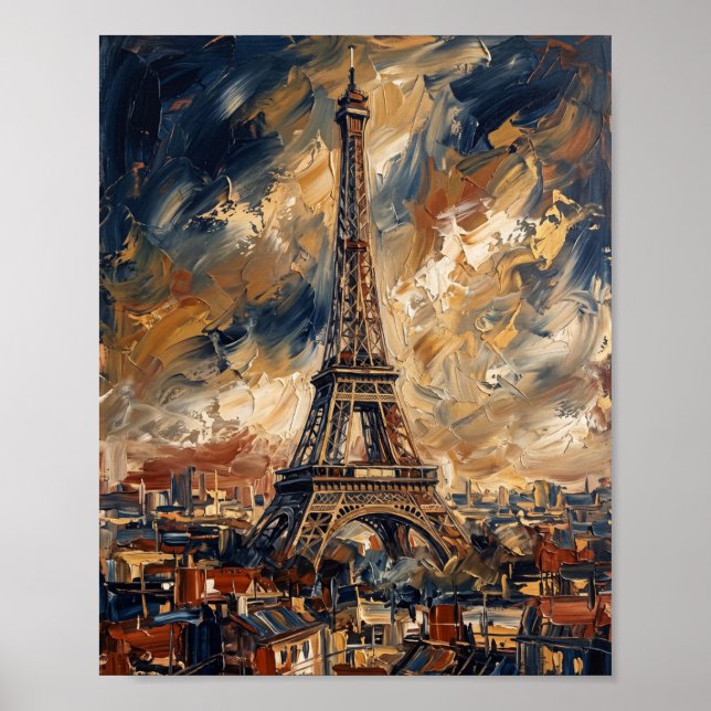Affiche de Londres Luxe Peinture à l'Huile Abstrai (Devant)