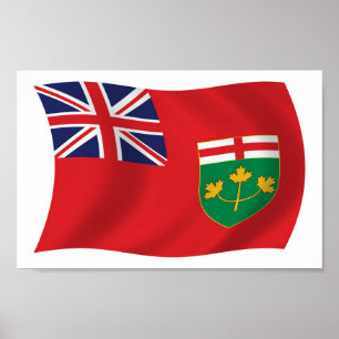 Affiche de l'Ontario avec le drapeau