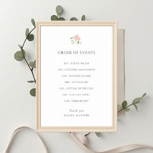 Affiche de l'ORDRE DES ÉVÉNEMENTS de mariage chic