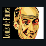 affiche de louis de funes<br><div class="desc">comédien de l'acteur français, louis de funès. Une collection rare, une oeuvre originale protégée par le droit d'auteur. Avril 2010</div>
