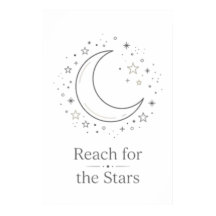 Affiche de Lune Esthétique Atteindre les Étoiles