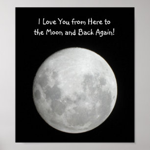 Affiche de lune je t'aime d'ici à la lune