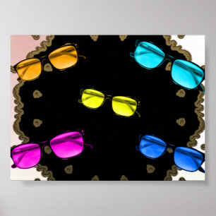 Affiche de lunettes colorées