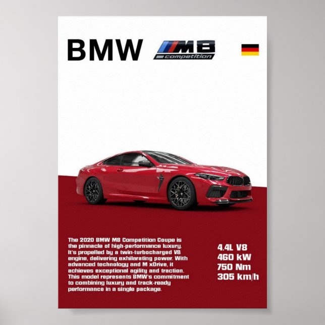 Affiche de luxe haute performance BMW (Devant)