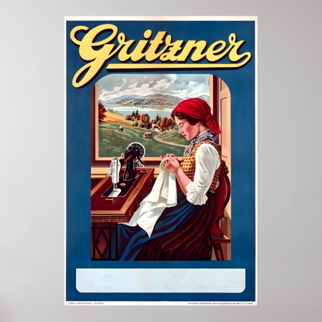 Affiche de machine à coudre Gritzner (Devant)