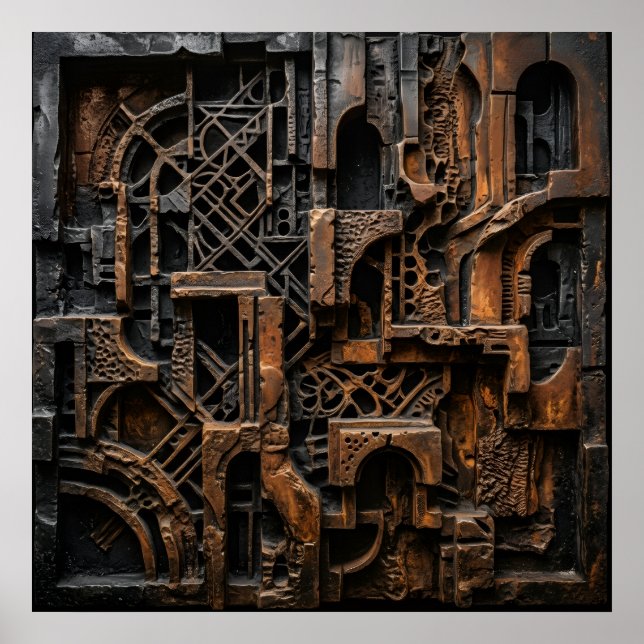 Affiche de machines industrielles Steampunk (Devant)