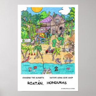 Affiche de magasin du piqué du fils indigène