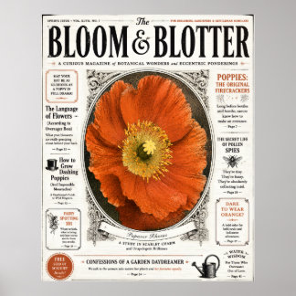 Affiche de magazine vintage Poppy imprimable pour