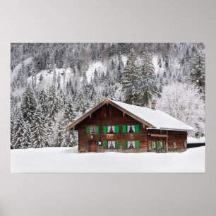 Affiche de maison en bois traditionnelle en Bavièr