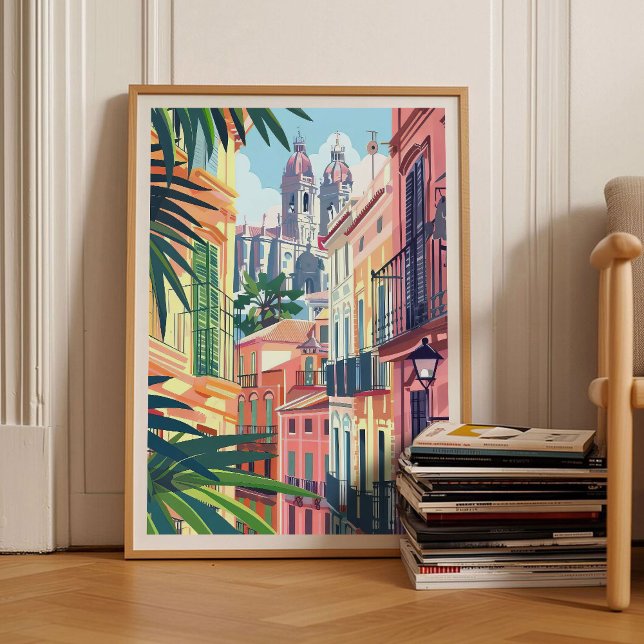 Affiche de Malaga Illustration de Malaga Espagne V (Créateur téléchargé)