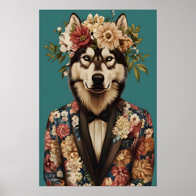 Affiche de Malamute d'Alaska en costume, Malamute  (Devant)