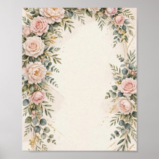 Affiche de mariage à l'arche florale élégante