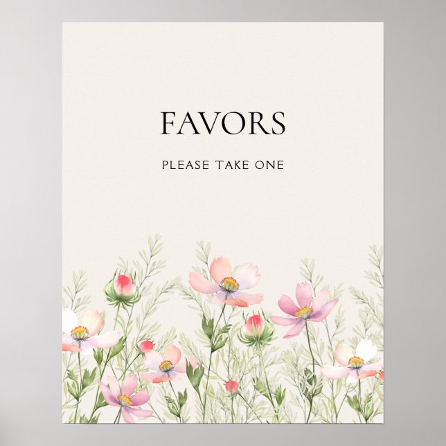 Affiche de mariage aux fleurs sauvages (Devant)