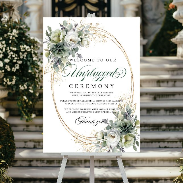 Affiche de mariage Bohemian Eucalyptus Unplugged (Bohemian Eucalyptus Unplugged Wedding Poster Sign)