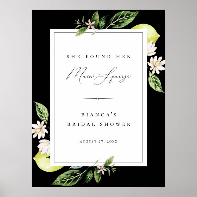 Affiche de mariage Botanical Lemons Main Squeeze (Devant)