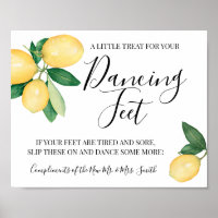 Affiche de mariage Dancing Feet Sign Flip Flops We