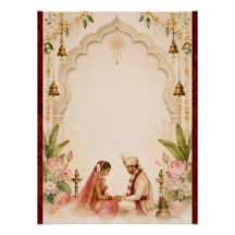 Affiche de mariage de la mariée et du marié indien