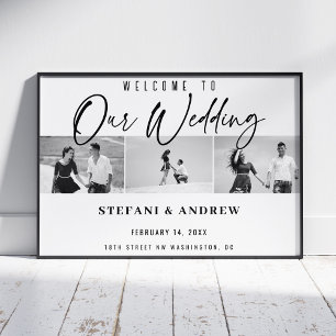 Affiche de mariage élégante avec photo et écriture