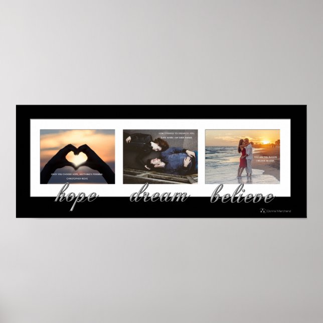 Affiche de mariage Hope, Dream, Believe (Devant)