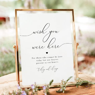 Affiche de mariage Minimaliste Wish You Were Here
