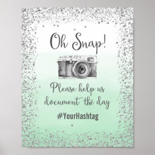 Affiche de mariage Oh Snap Hashtag