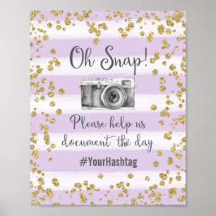 Affiche de mariage Oh Snap Hashtag