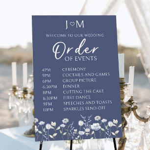 Affiche de mariage ordre des événements fleur sauv