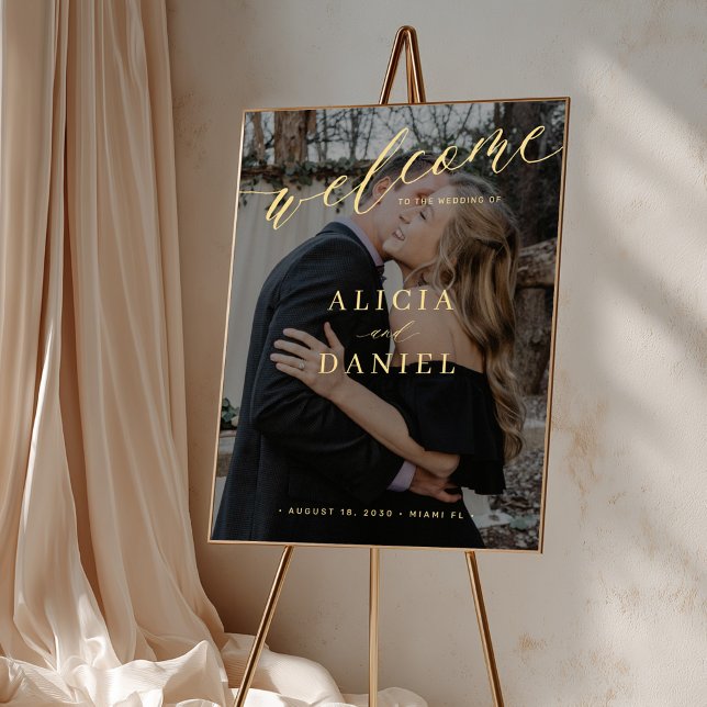 Affiche de mariage personnalisable avec photo et t (Print available in different sizes)