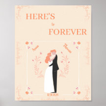 Affiche de mariage personnalisée – Couple illustré
