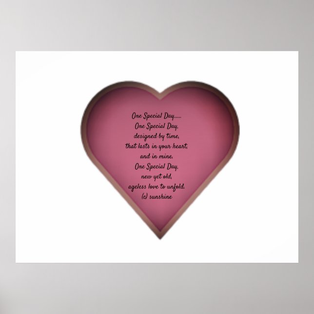 AFFICHE DE MARIAGE POÈME D'UN JOUR SPÉCIAL (Devant)