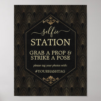 Affiche de mariage Royal Gold Black Gatsby