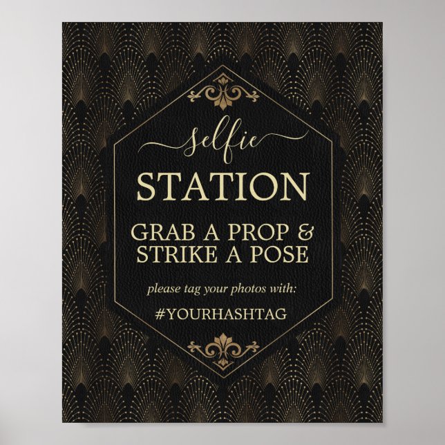 Affiche de mariage Royal Gold Black Gatsby (Devant)