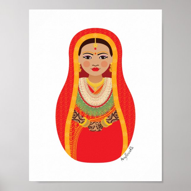 Affiche de mariée népalaise Matryoshka (Devant)