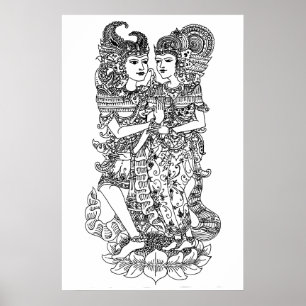 affiche de marionnettes smara ratih wayang