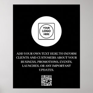 Affiche de marketing de marque de code QR de logo 