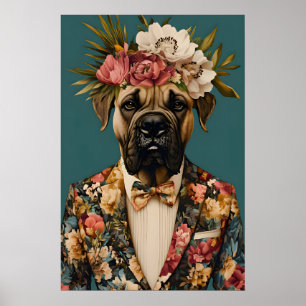 Affiche de Mastiff en costume, Portrait de Mastiff