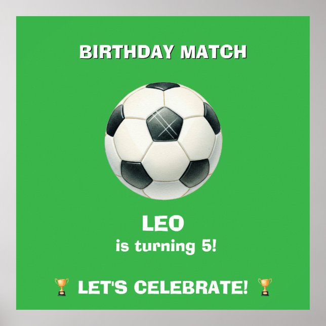 Affiche de match d'anniversaire de football - Pann (Devant)
