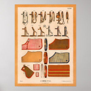 Affiche de matériel équestre vintage
