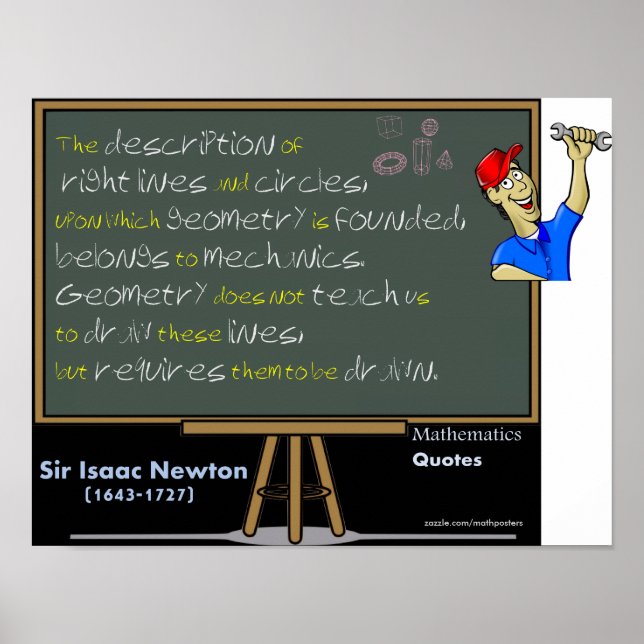 Affiche de mathématiques Isaac Newton (Devant)