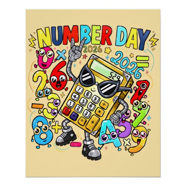 Affiche de mathématiques pour enfants pour la Jour (Devant)