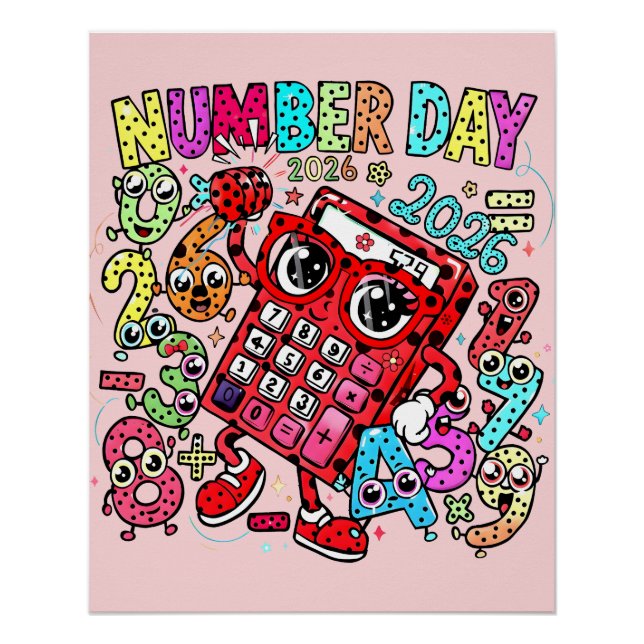 Affiche de mathématiques pour enfants pour la Jour (Devant)
