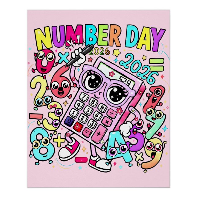 Affiche de mathématiques pour enfants pour la Jour (Devant)