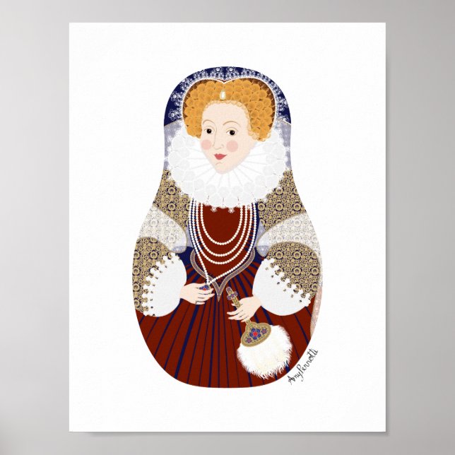 Affiche de Matriochka de la reine Élisabeth Ire d' (Devant)