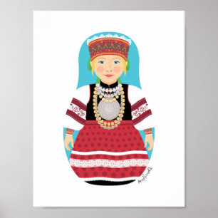 Affiche de matryoshka estonienne, Seto