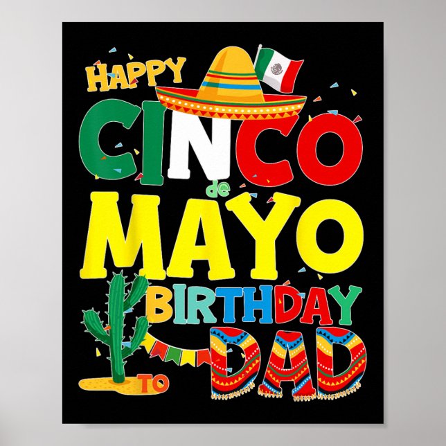 Affiche De Mayo Anniversaire À Papa Joyeux Anniversaire Pè (Devant)