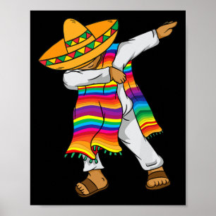 Affiche De Mayo Dabbing Poncho Mexicain Enfants Tout-Petit