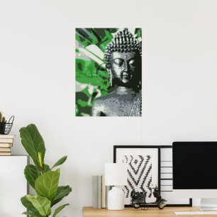 Affiche de méditation Bouddha paisible – Close-Up