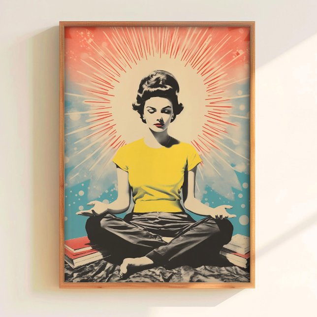 Affiche de méditation imprimable Rétro Yoga Imprim (Créateur téléchargé)