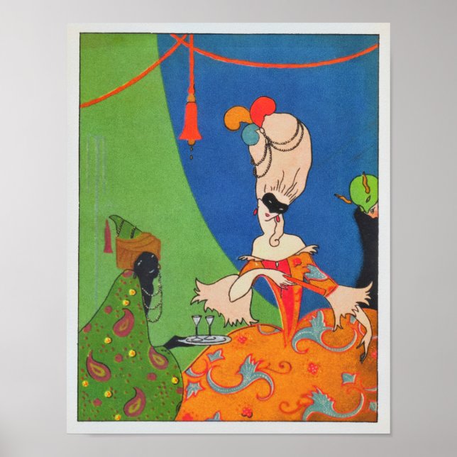Affiche de menu Art Déco des années 1920  (Devant)